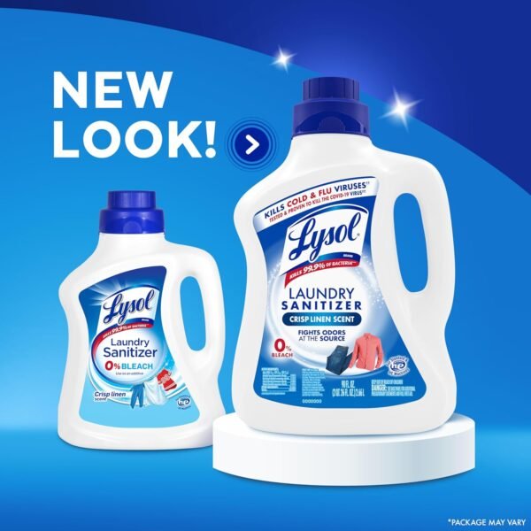 Lysol Laundry Sanitizer Additive, Bacteria-Causing Laundry Odor Eliminator, Detergent Additive, Crisp Linen, 90oz