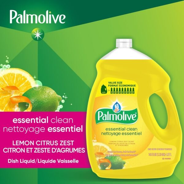 Palmolive Essential Clean Liquid Dish Soap, Lemon Citrus Zest Scent - 4.27 L