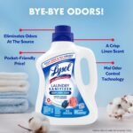 Lysol Laundry Sanitizer Additive, Bacteria-Causing Laundry Odor Eliminator, Detergent Additive, Crisp Linen, 90oz - Image 2